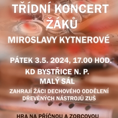 ZUŠ - TŘÍDNÍ KONCERT ŽÁKŮ MIROSLAVY KYTNEROVÉ