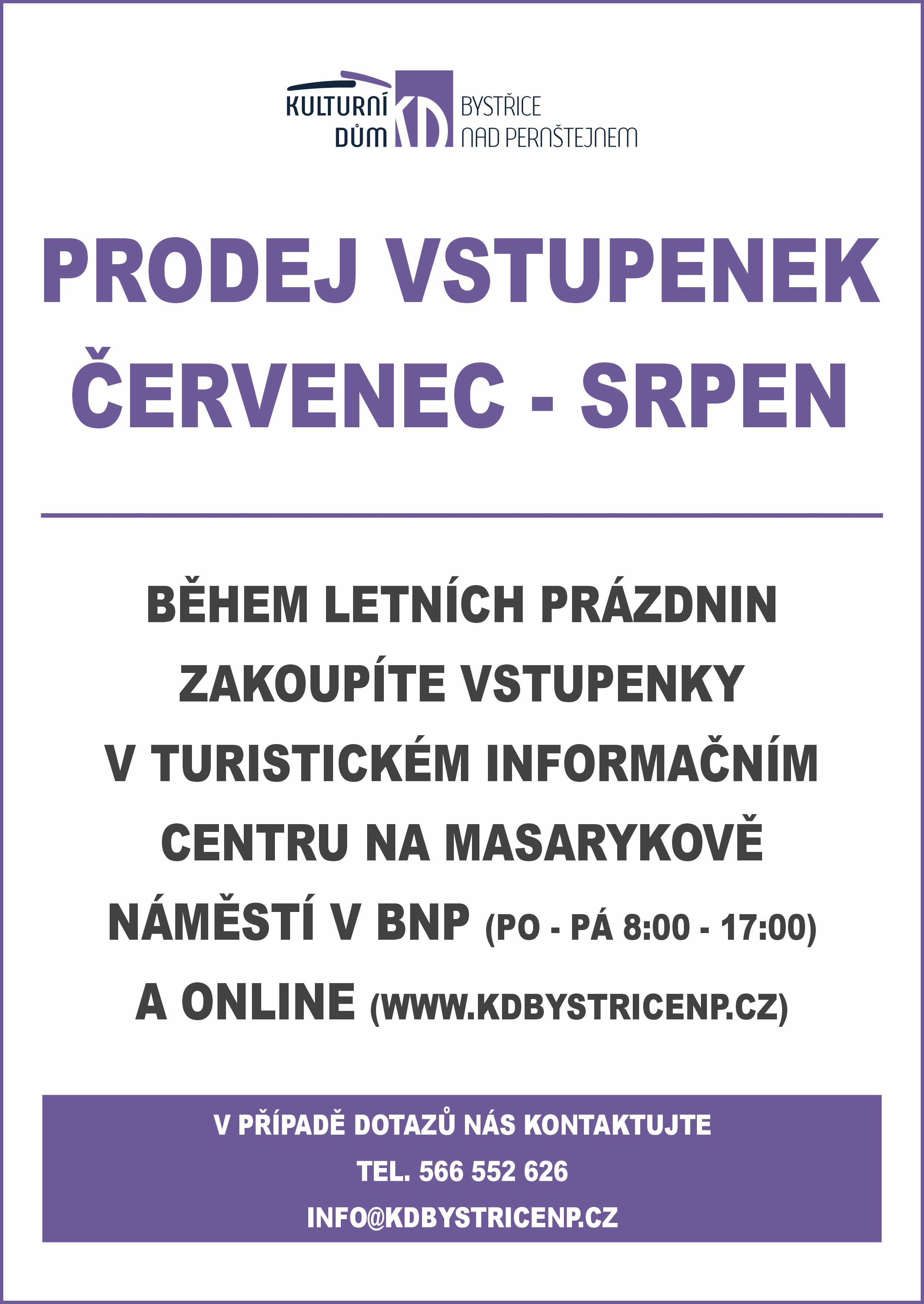 prodej vstupenek léto 2025